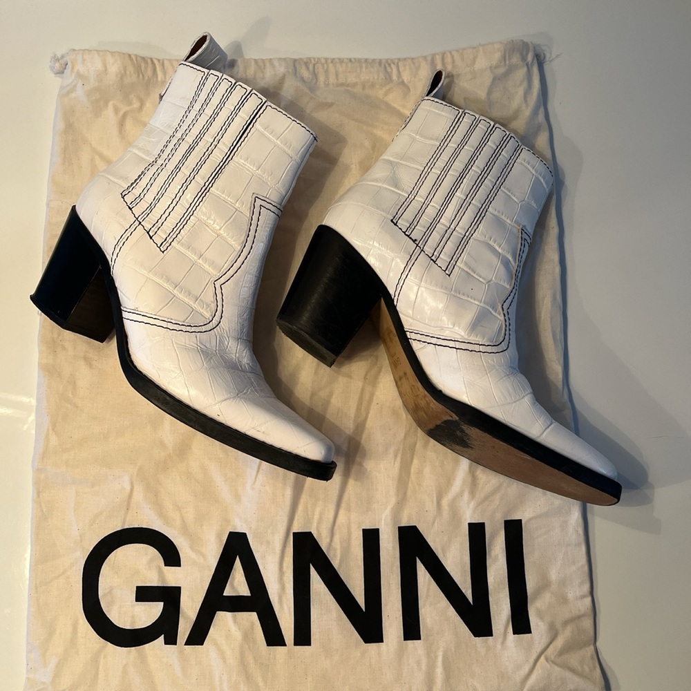 COPY - Ganni white western boot